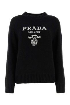 Prada Logo Knitted Round Neck Sweater