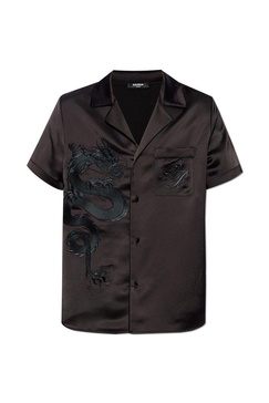 Balmain Graphic Embroidered Short Sleeved Shirt