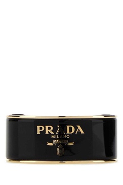 Prada Logo-Lettering Open Cuff Detailed Bracelet