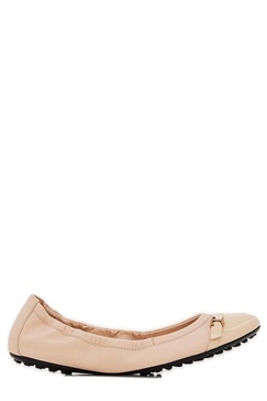 Tod's Logo Plaque Round Toe Flat Shoes