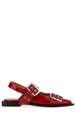 Ganni Feminine Buckle Slingback Ballerinas