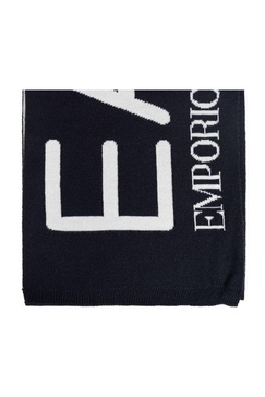 Ea7 Emporio Armani Logo Intarsia-Knit Scarf