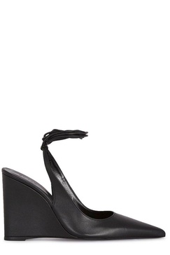 By Far Pointed Toe Wedge Pumps