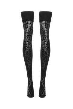 Alessandra Rich Thigh-High Laced Stockings