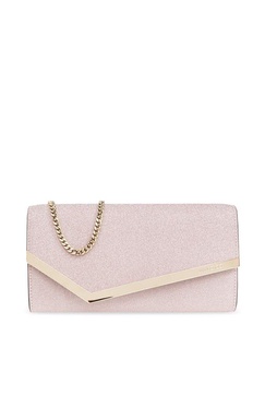 Jimmy Choo Emmie Glitter Chain-Linked Clutch Bag