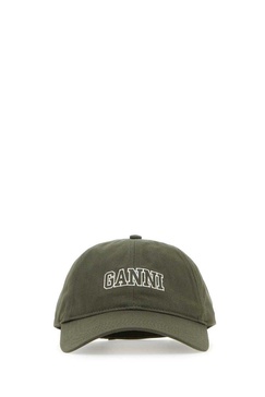 Ganni Logo-Embroidered Curved Peak Baseball Cap