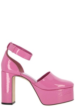 By Far Ankle Strap Platform Pumps