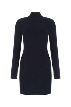 Alexander Wang Funnel Neck Intarsia-Knit Dress