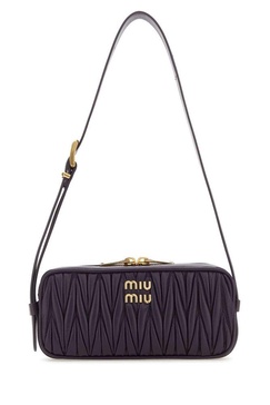 Miu Miu Logo-Lettering Zip-Up Shoulder Bag