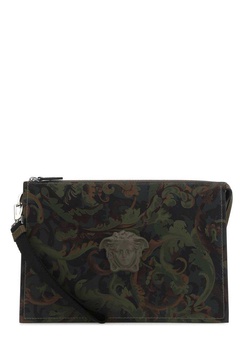 Versace Medusa Printed Zipped Clutch Bag