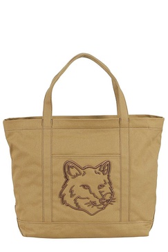 Maison Kitsuné Fox Head Embroidered Large Tote Bag