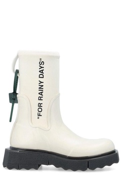 Off-White Sponge Round Toe Rain Boots