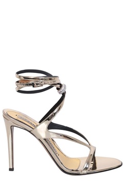 Alexandre Vauthier Metallic Effect Ankle Strap Sandals