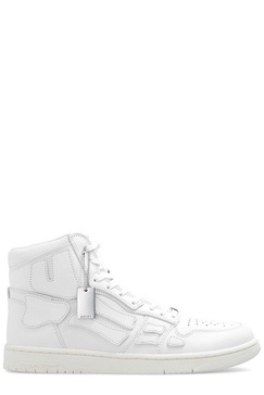 Skel appliqué leather high-top sneakers