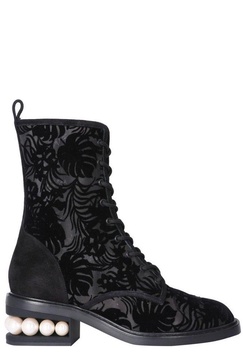 Nicholas Kirkwood Casati Flocked Combat Boots