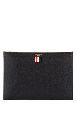 Thom Browne Logo Printed Zipped Clutch Bag