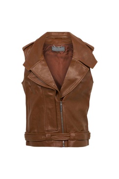 Alberta Ferretti Sleeveless Zipped Leather Jacket