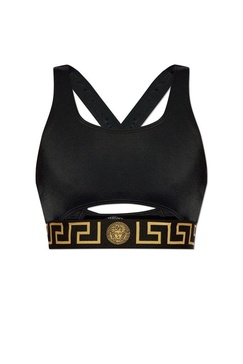 Versace Greca Border Cut-Out Detailed Bikini Top