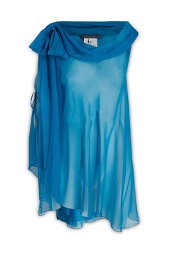 Alberta Ferretti Semi-Sheer Asymmetric Sleeveless Blouse