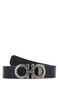 Salvatore Ferragamo Man Midnight Blue Leather Reversible Belt