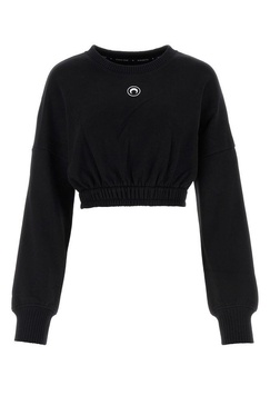 Marine Serre Moon Embroidered Cropped Knit Jumper