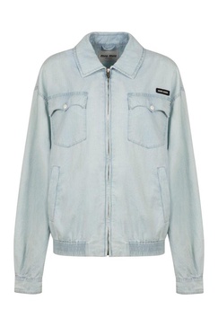 Miu Miu Logo Patch Denim Jacket