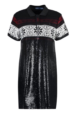 Polo Ralph Lauren Short-Sleeved Sequinned Polo Dress