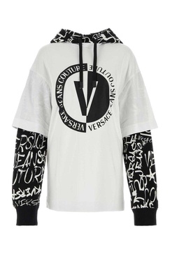 Versace Jeans Couture Logo Print Panelled Hoodie