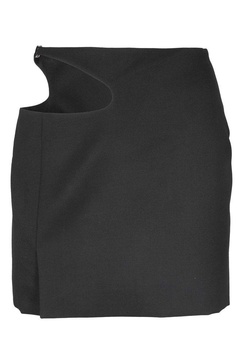 Low Classic Curved Cut-Out Mini Skirt