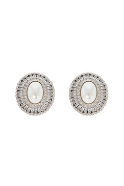 Alessandra Rich Embellished Logo Engraved Earrings