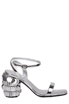 Paco Rabanne Paillette-Embellished Ankle Strapped Sandals