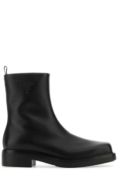 Prada Man Black Leather Ankle Boots