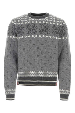 Thom Browne Man Embroidered Wool Sweater