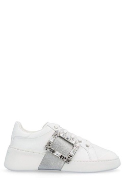 Roger Vivier Viv' Skate Glitter Embellished Buckle Sneakers