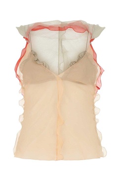 Fendi Draped Sheer Sleeveless Top