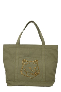 Maison Kitsuné Fox Head Embroidered Large Tote Bag