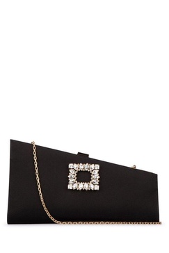 Roger Vivier Twinkle Asymmetrical Buckle Embellished Clutch Bag