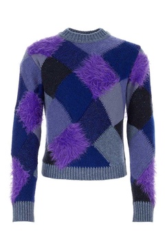 Marni Patchwork Faux-Fur Knit Jumper