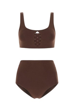 Brown stretch nylon bikini