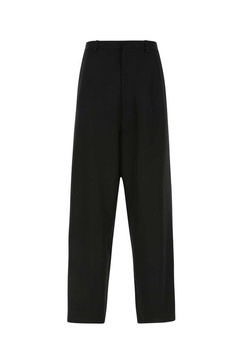 Balenciaga Man Black Wool Wide-Leg Pant