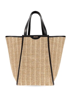 Cult Gaia Sadie Logo Printed Woven Tote Bag