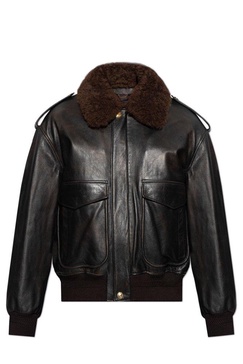 Versace Leather jacket with detachable collar