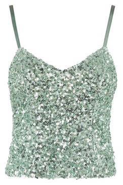 Moschino Jeans Sequin Embellished Spaghetti Straps Top