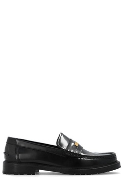 Moschino Logo Plaque Slip-On Loafers