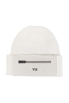 Y-3 Logo Printed Ribbed-Knit Beanie