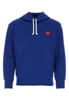 Comme des Garçons Play Heart Embroidered Drawstring Hoodie