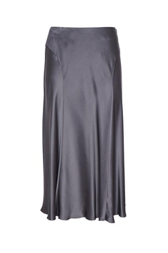 Alberta Ferretti Flared Hem Satin Midi Skirt