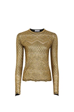 Paco Rabanne Metallic Knitted Long Sleeved Top