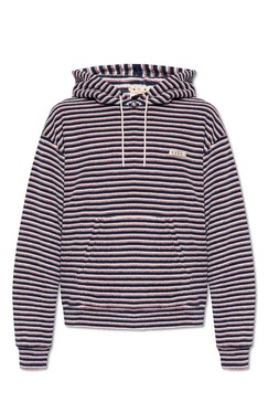 Marni Layered Striped Drawstring Hoodie