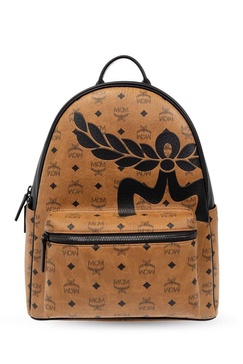 MCM Medium Stark Mega Laurel Visetos Zipped Backpack